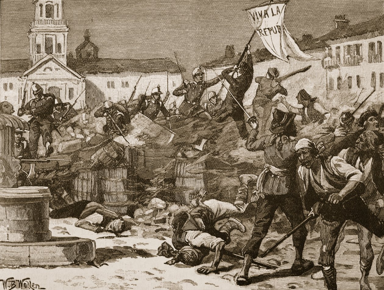 Street Fighting in Malaga, 1869, illustration from 