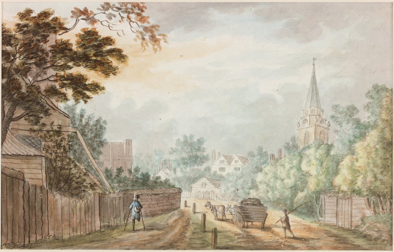 A View in the Lane near Battersea Fields by William Beilby