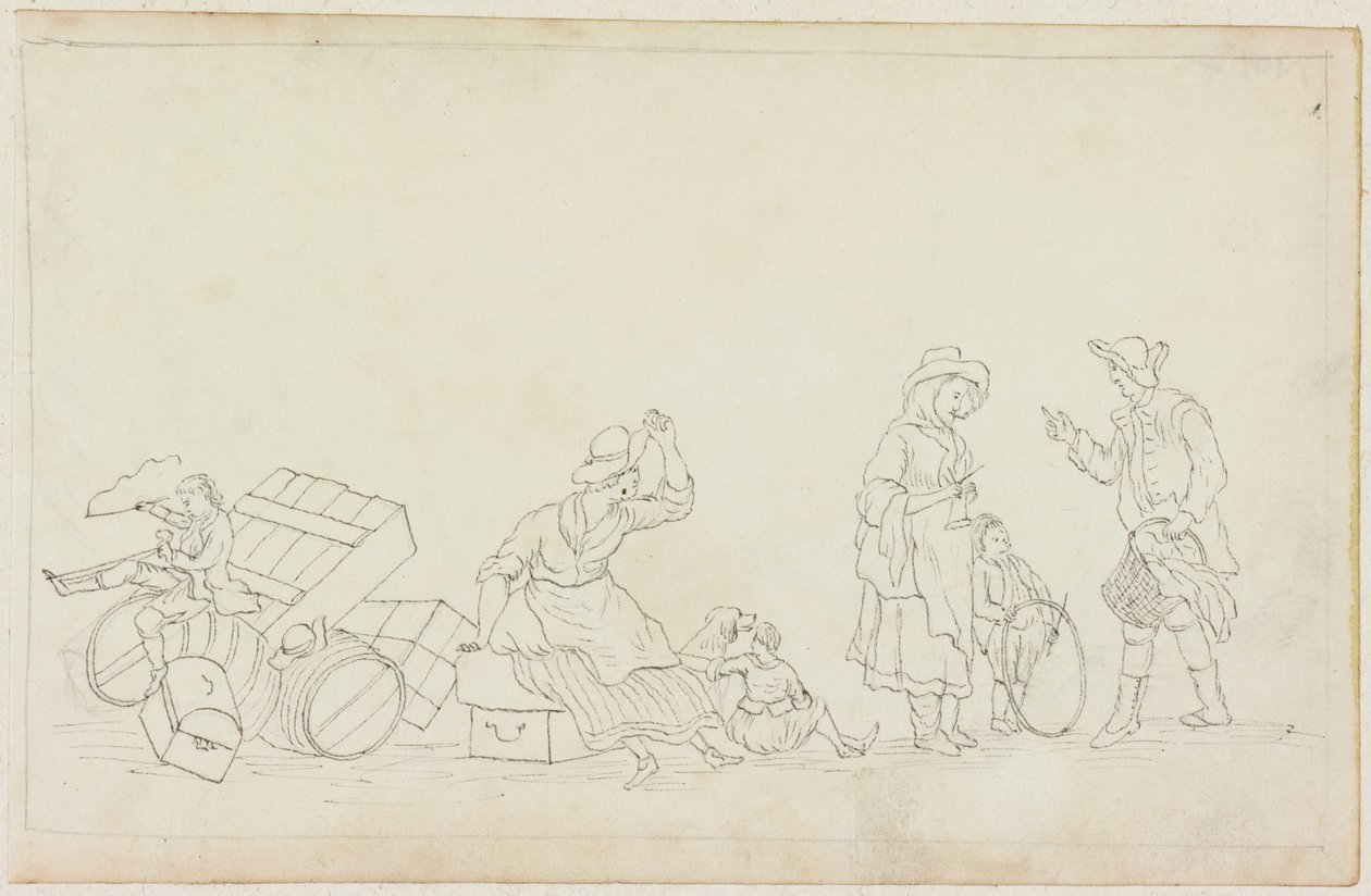 Smoking Woman, Children, Man and Woman by William Beilby
