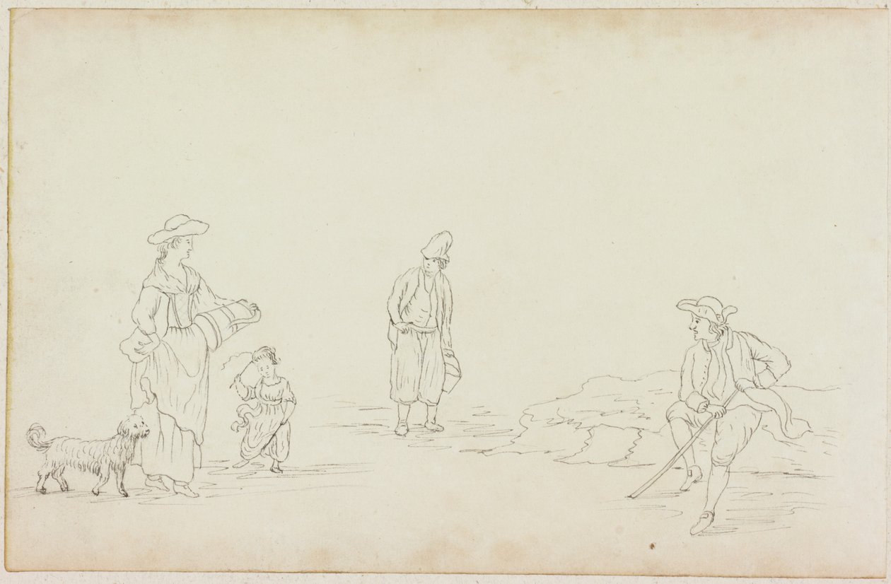 Woman with Tug, Child and Two Men by William Beilby