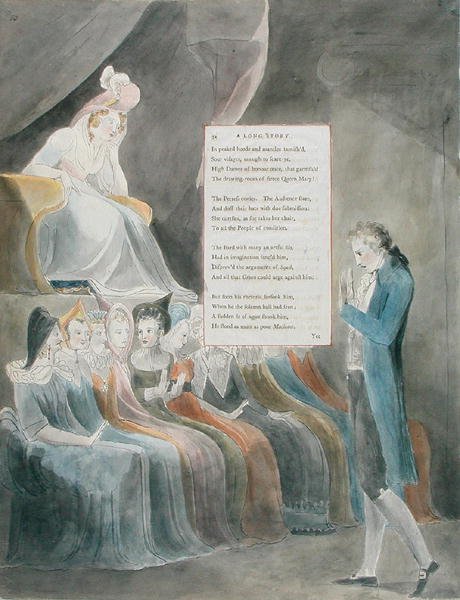 Design 32 for A Long Story in The Poems of Thomas Gray, Published 1797-98 by William Blake