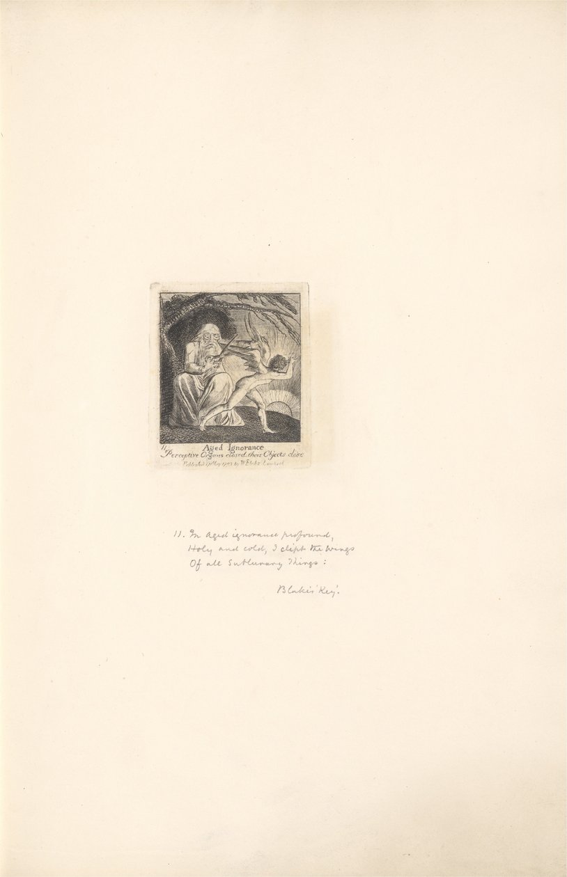 For the Sexes. The Gates of Paradise, Plate 13, Aged Ignorance by William Blake
