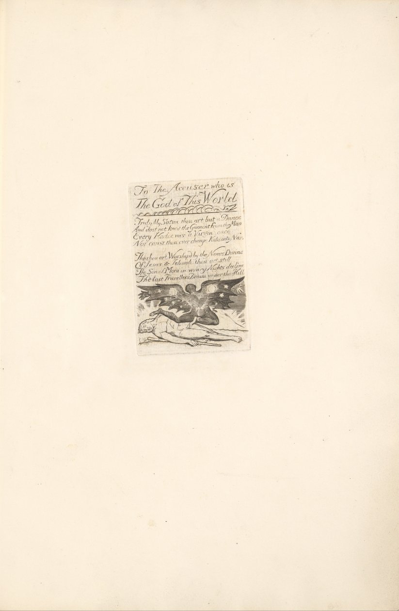 For the Sexes. The Gates of Paradise, Plate 19, To The Accuser... (Bentley 21) by William Blake