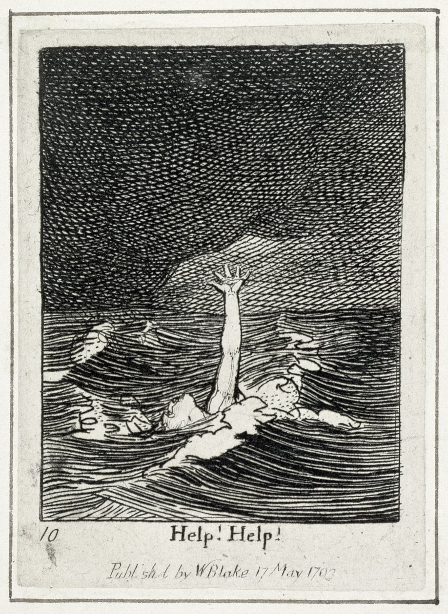 Help! Help!, Plate 10 from For the Sexes, The Gates of Paradise by William Blake