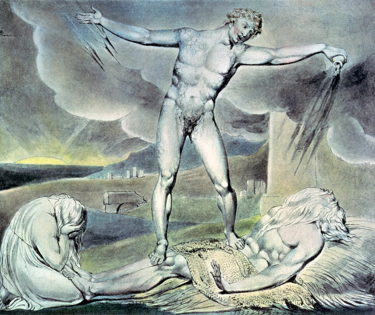 Illustrations of the Book of Job; Satan smiting Job with Sore Boils, 1825 by William Blake