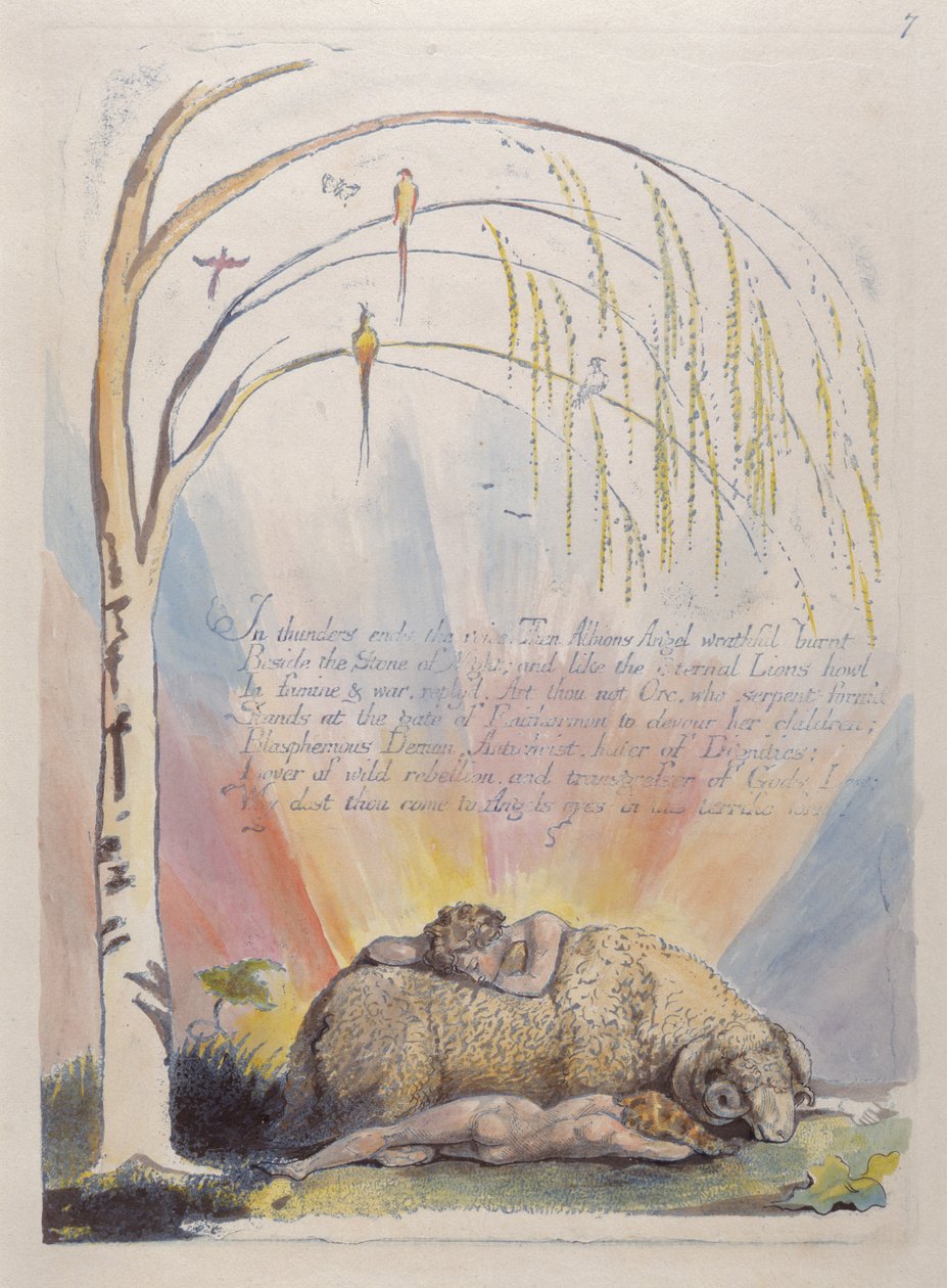 In thunders ends the voice..., plate 9 from America: A Prophecy, 1793 by William Blake