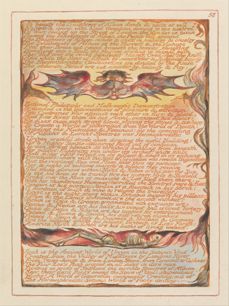 Jerusalem, Plate 58, In beauty the Daughters of Albion by William Blake