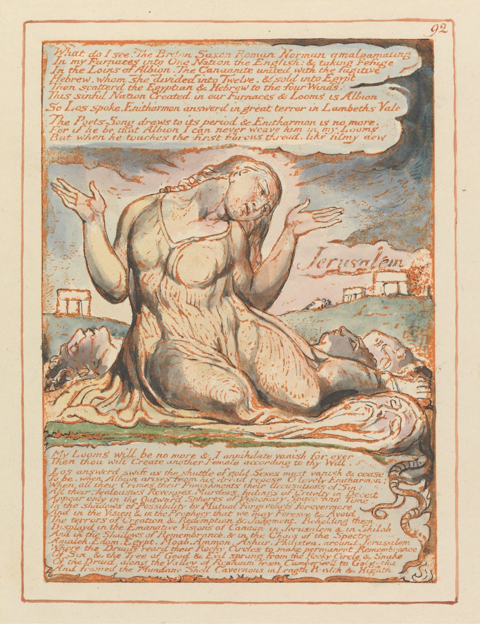 Jerusalem, Plate 92 by William Blake