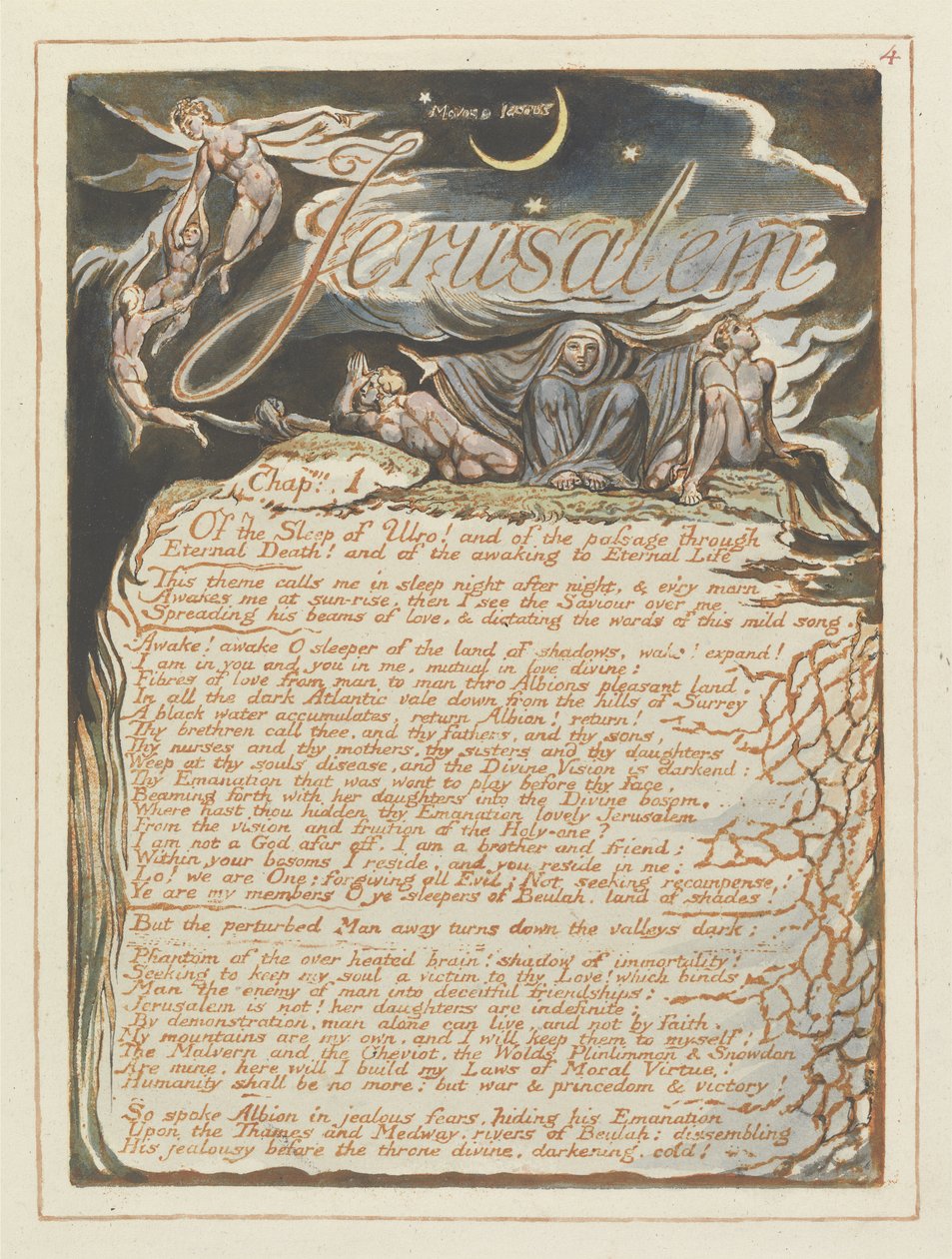 Jerusalem, plate 4 from Jerusalem, 1804-20 by William Blake
