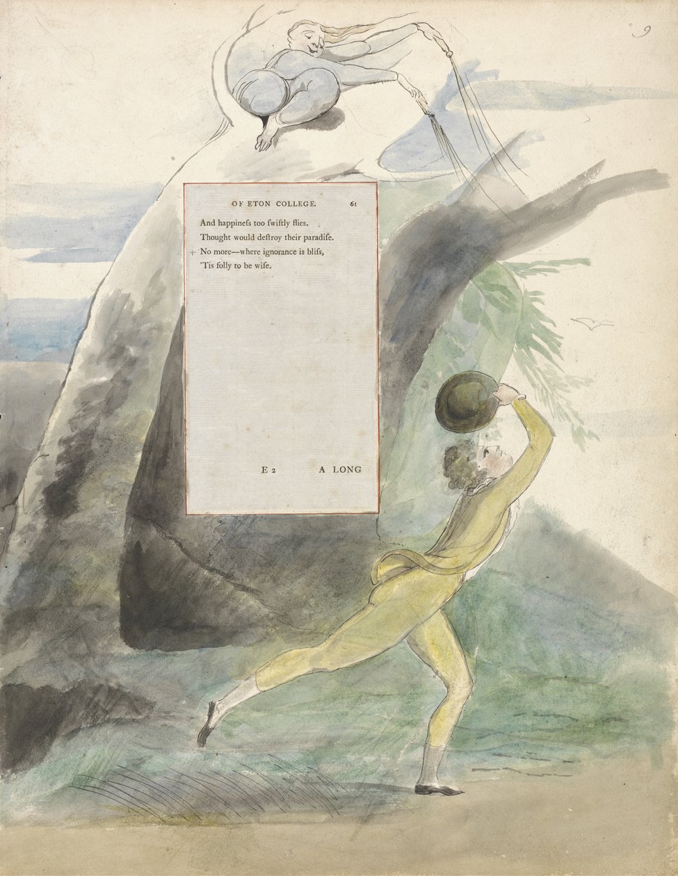 Ode on a Distant Prospect of Eton College, design 21 for The Poems of Thomas Gray, 1797-98 by William Blake