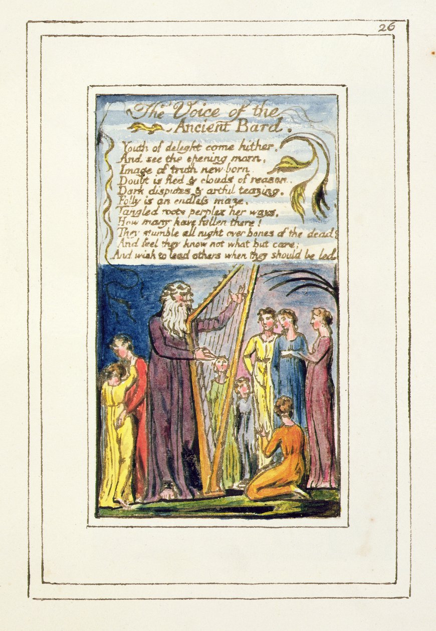 The Voice of the Ancient Bard: plate 26 from Songs of Innocence and of Experience (copy R) c.1802-08 by William Blake