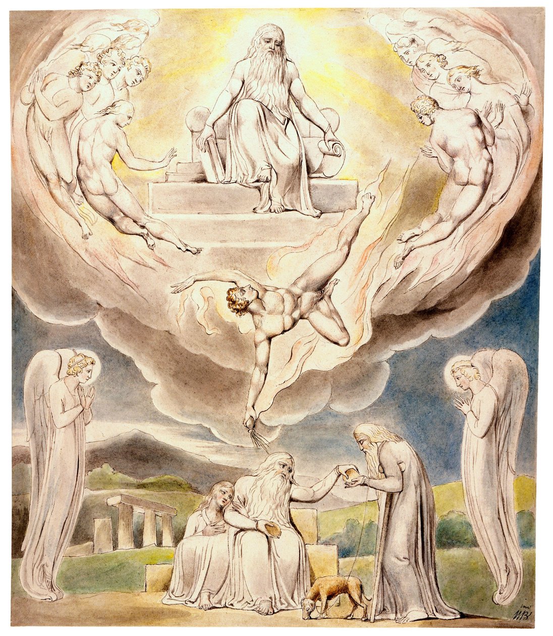 Satan Going Forth from the Presence of the Lord by William Blake