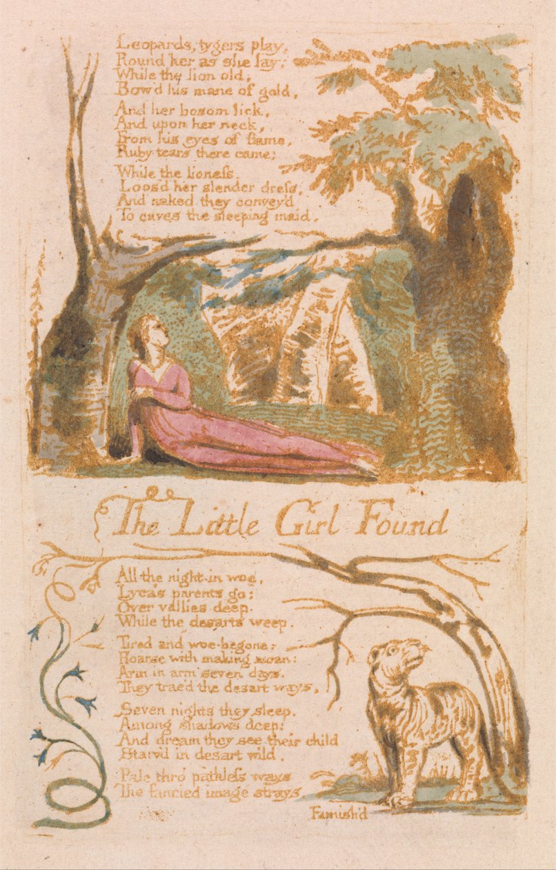 Songs of Innocence, Plate 6, The Little Girl Found (Bentley 35) by William Blake