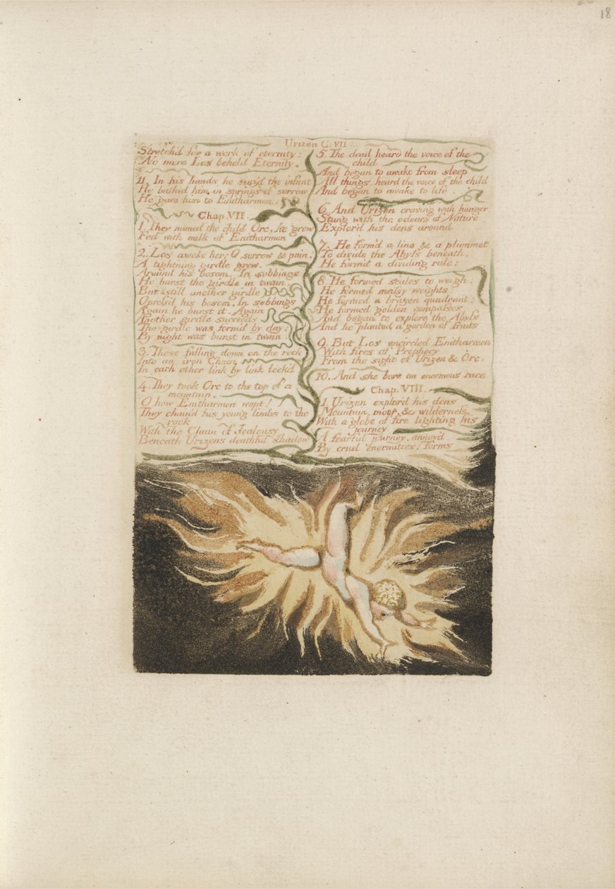 Stretchd for a work of eternity..., plate 22 from The First Book of Urizen, 1794 by William Blake