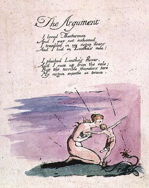 The Argument, from Vision of the Daughters of Albion, 1793 by William Blake