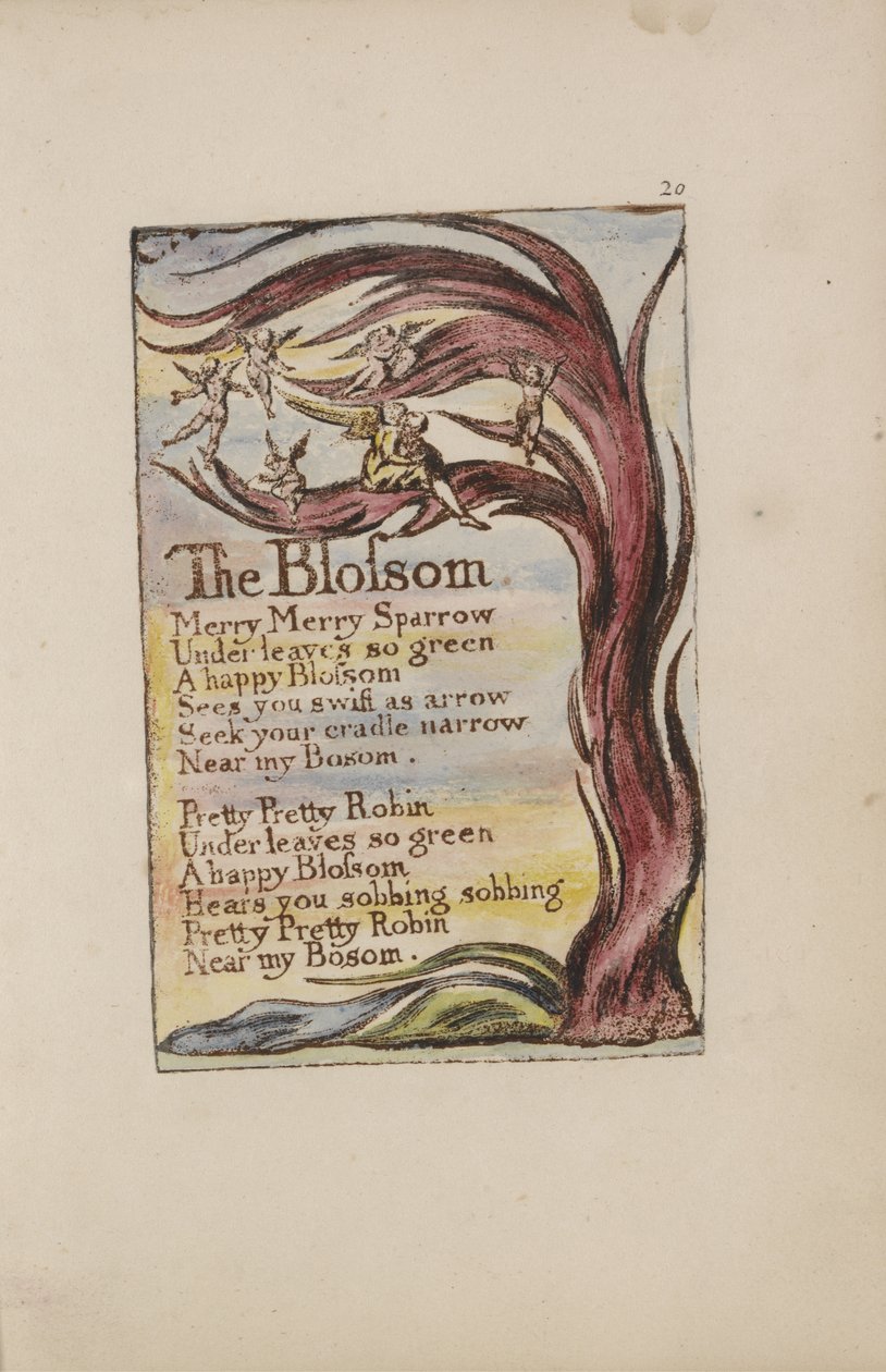The Blossom, plate 28 from Songs of Innocence, 1789 by William Blake