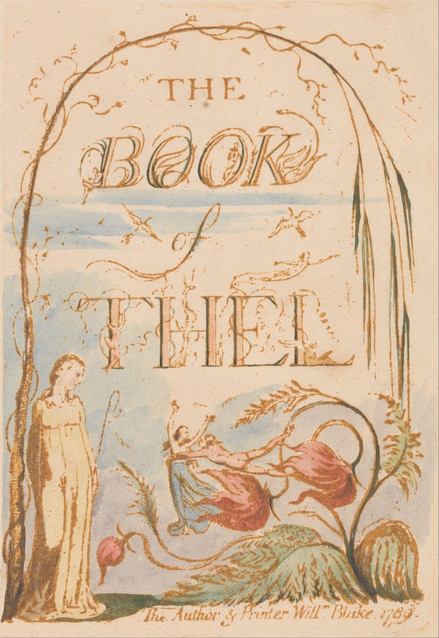 The Book of Thel, Plate 2, Title Page by William Blake