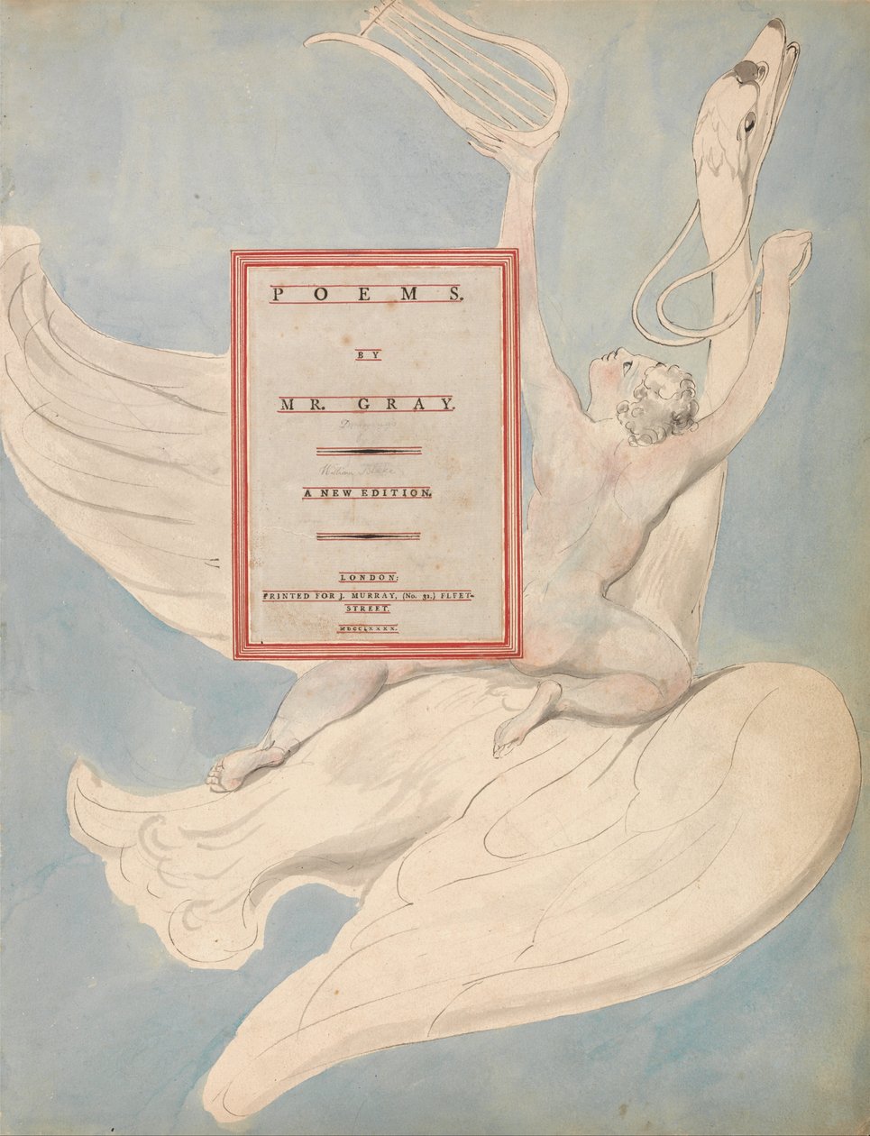 The Poems of Thomas Gray, Design 1, The Pindaric Genius Receiving His Lyre by William Blake