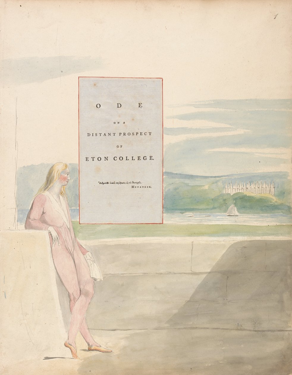 The Poems of Thomas Gray, Design 13, Ode on a Distant Prospect of Eton College by William Blake