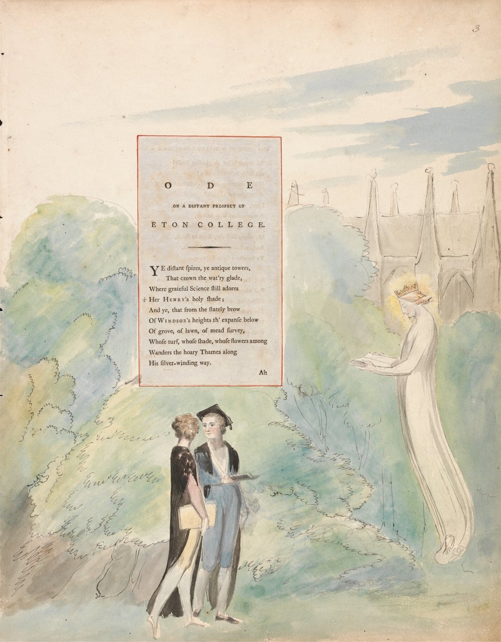 The Poems of Thomas Gray, Design 15, Ode on a Distant Prospect of Eton College by William Blake