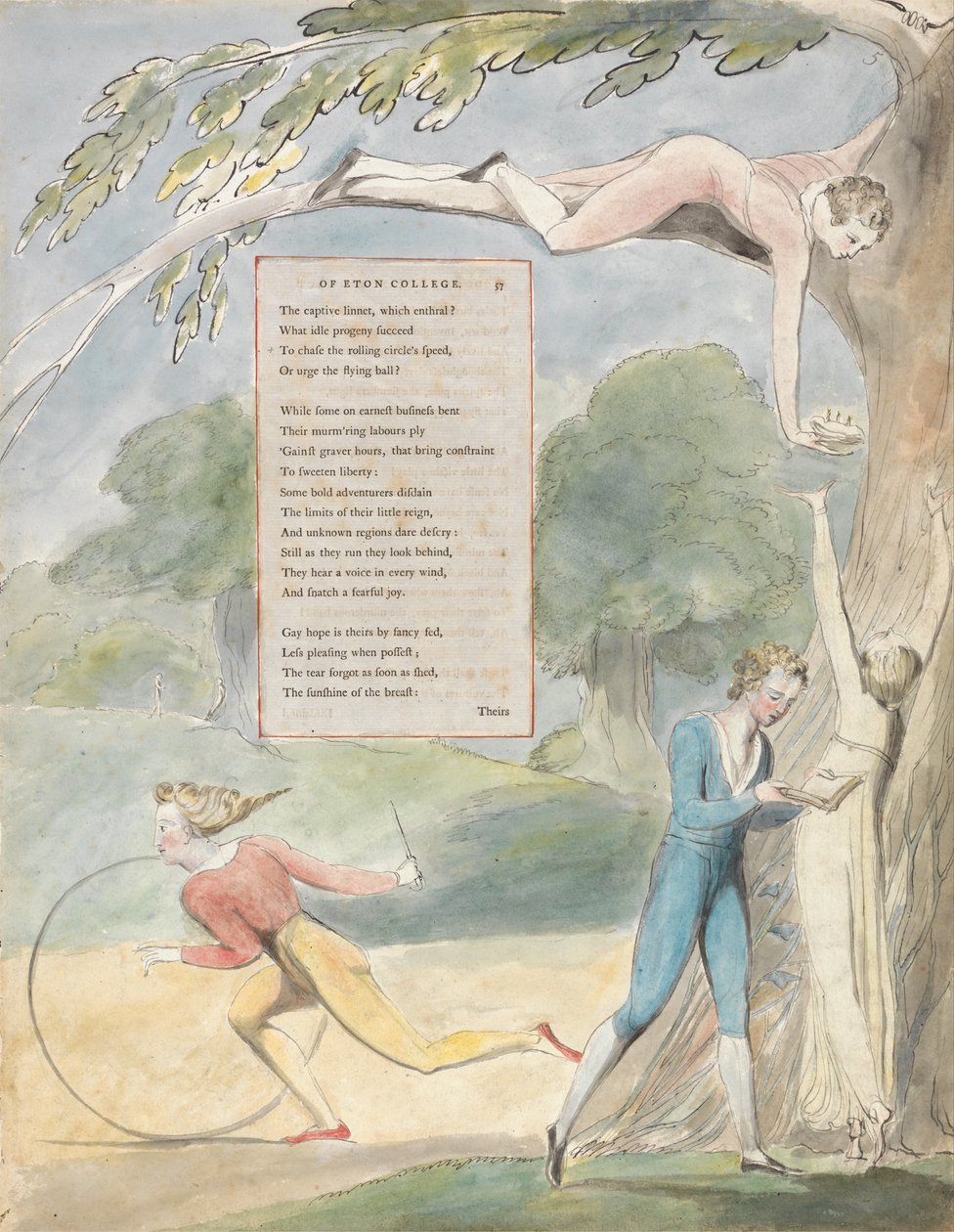 The Poems of Thomas Gray, Design 17, Ode on a Distant Prospect of Eton College by William Blake
