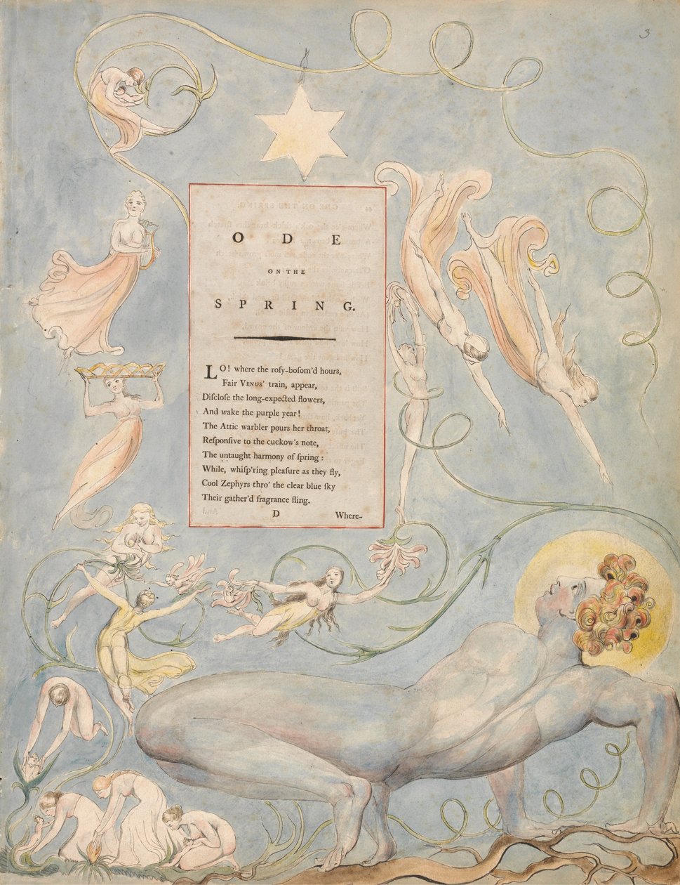 The Poems of Thomas Gray, Design 3, Ode on the Spring by William Blake
