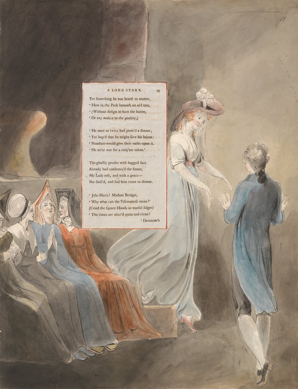 The Poems of Thomas Gray, Design 33, A Long Story by William Blake