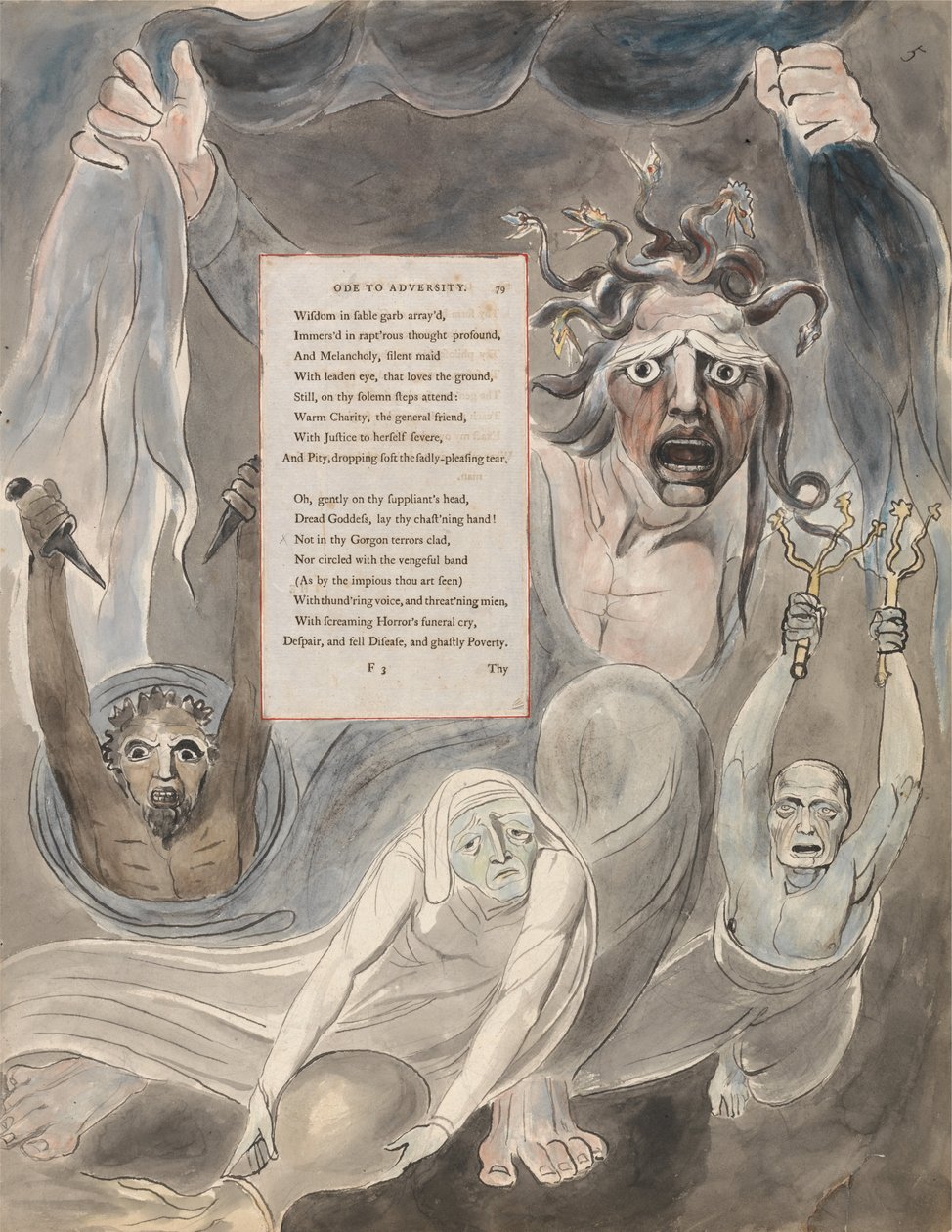 The Poems of Thomas Gray, Design 39, Ode to Adversity by William Blake