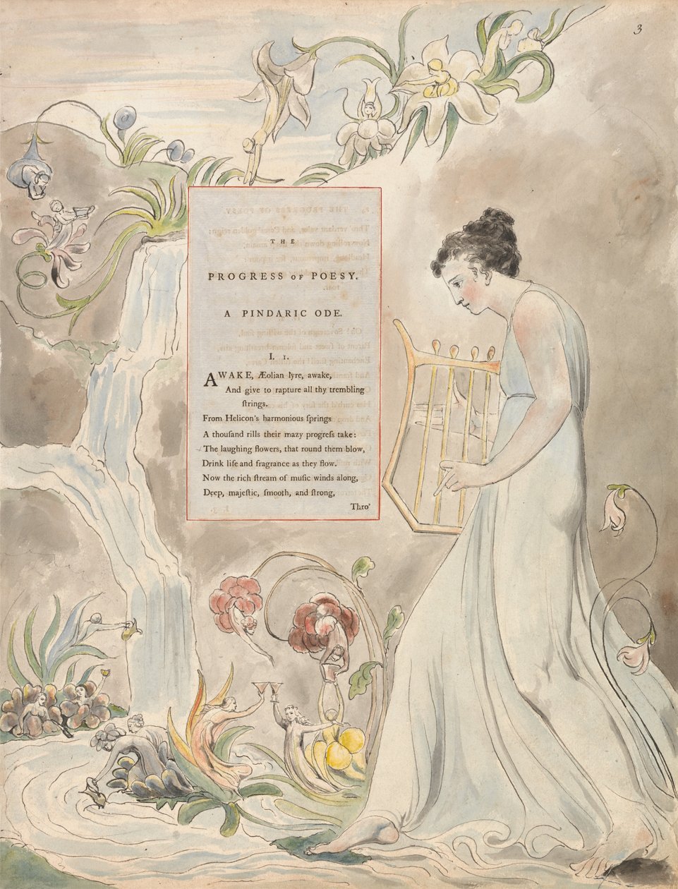 The Poems of Thomas Gray, Design 43, The Progress of Poesy by William Blake