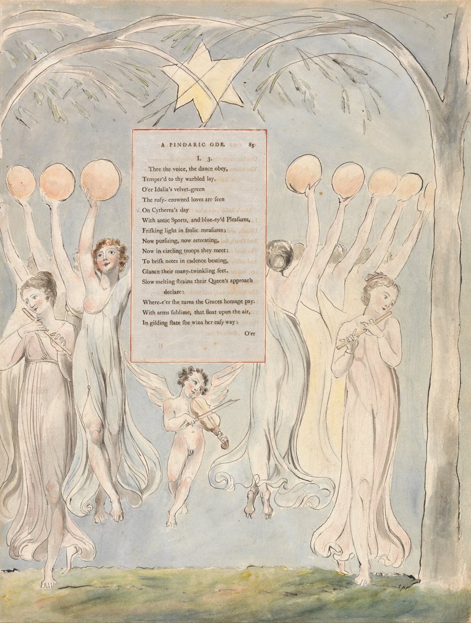 The Poems of Thomas Gray, Design 45, The Progress of Poesy by William Blake