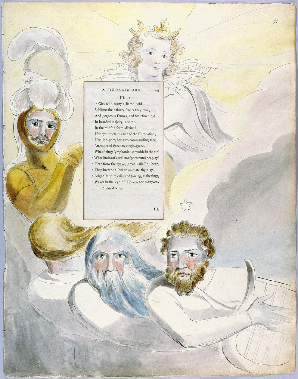 The Poems of Thomas Gray, Design 63, The Bard 11 by William Blake