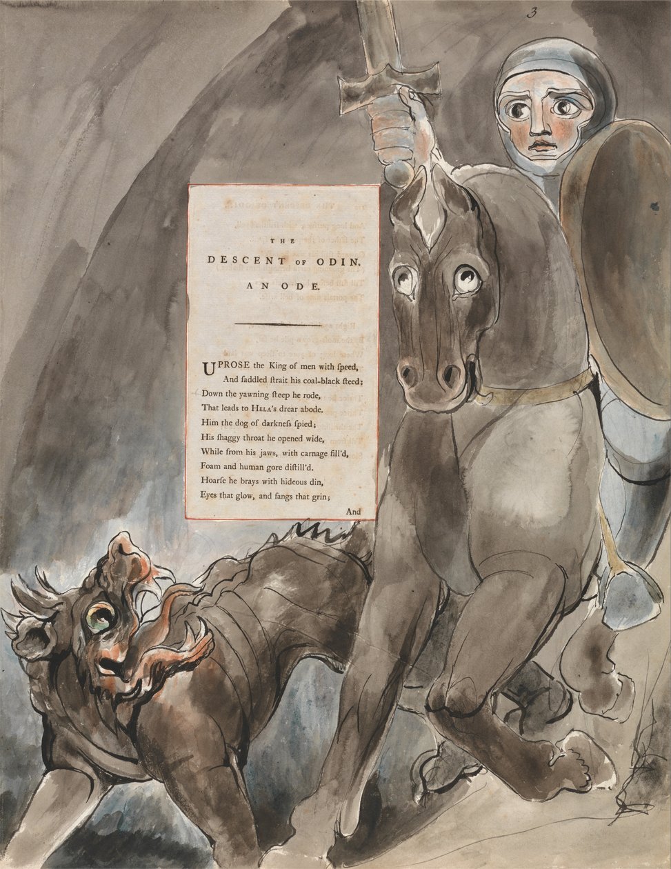 The Poems of Thomas Gray, Design 79, The Descent of Odin by William Blake