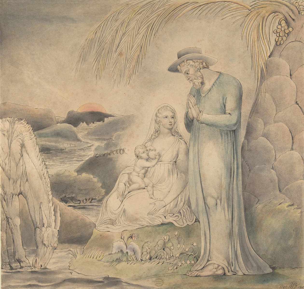 The Rest on the Flight into Egypt, 1806 by William Blake