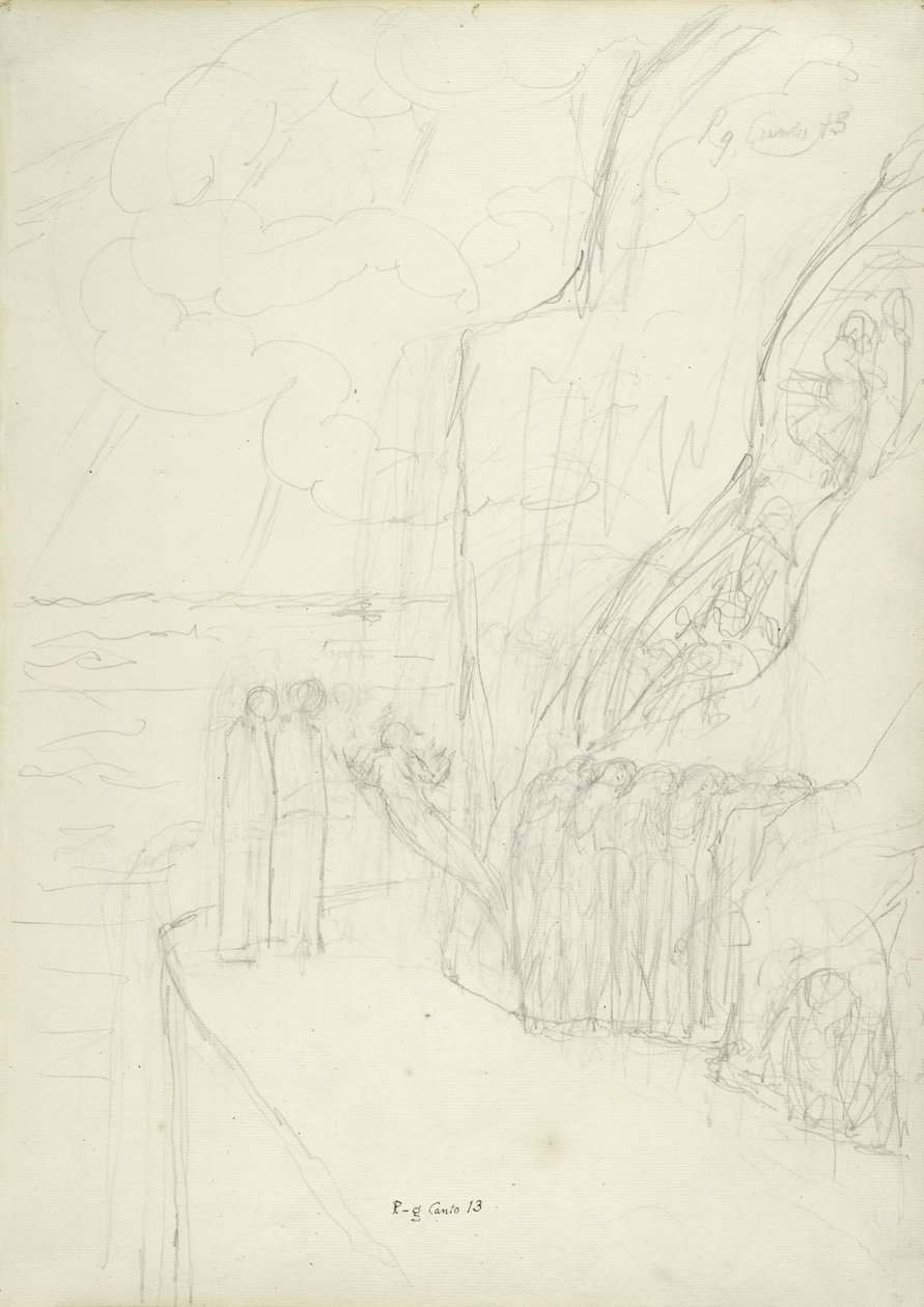 The Terrace of Envious Souls, illustration to the Divine Comedy by Dante Alighieri, 1824-27 by William Blake