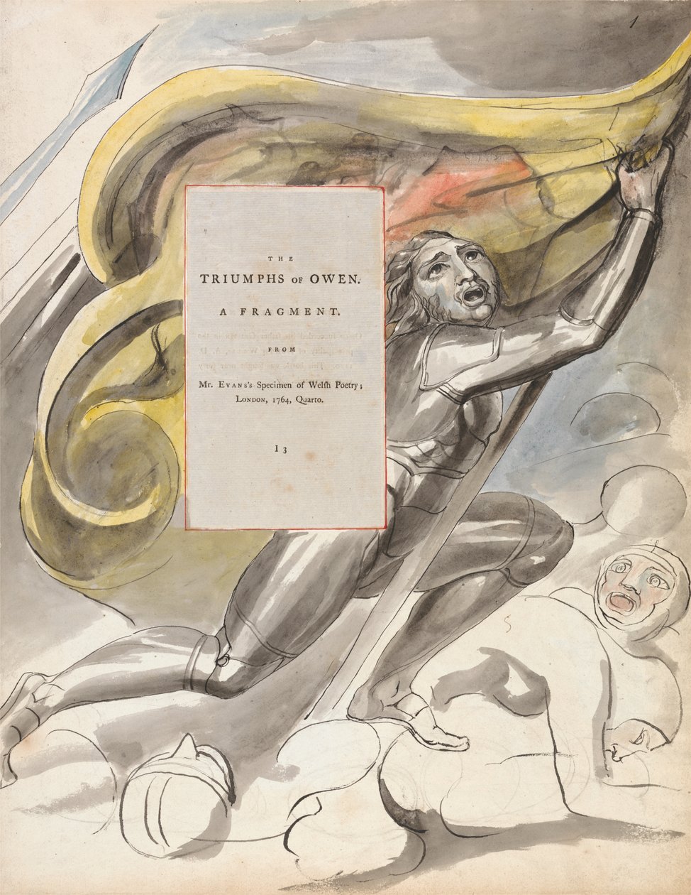 The Triumphs of Owen, Design 87 from The Poems of Thomas Gray, 1797-98 by William Blake