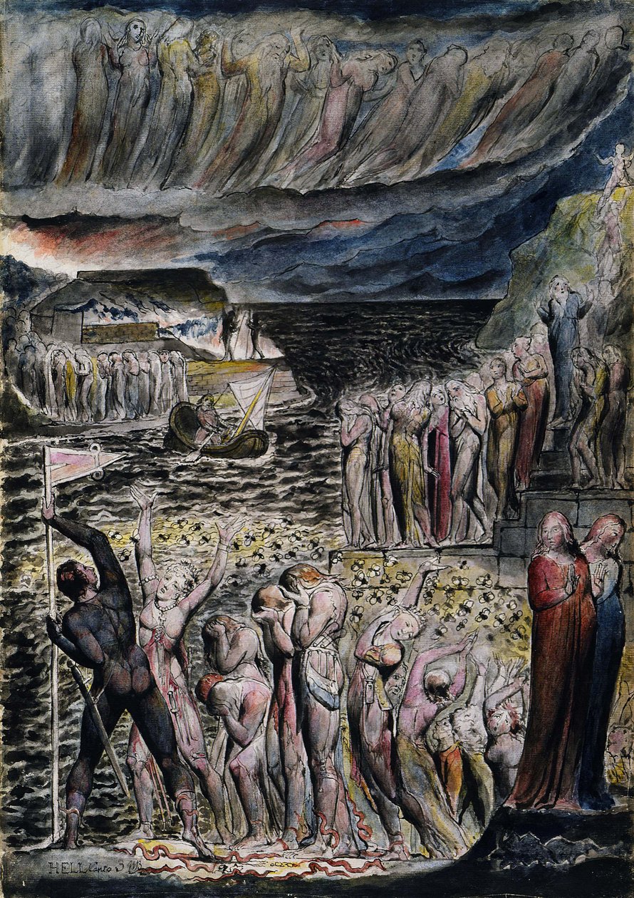 The Vestibule of Hell and Souls Mustering to Cross the Acheron by William Blake