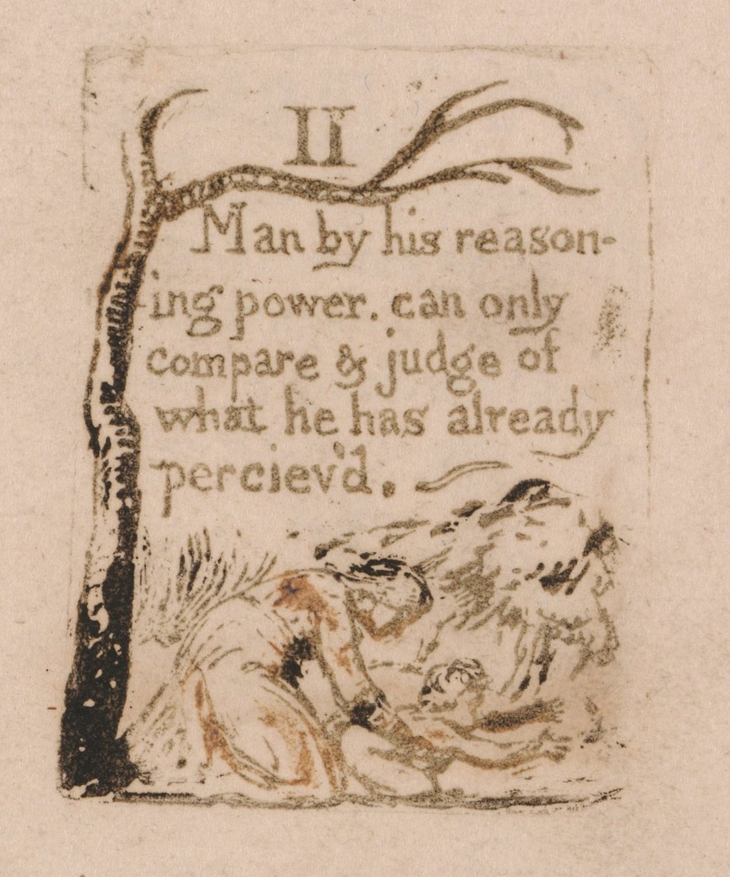 There Is No Natural Religion, Plate 4, II Man by his reasoning power (Bentley a5) by William Blake