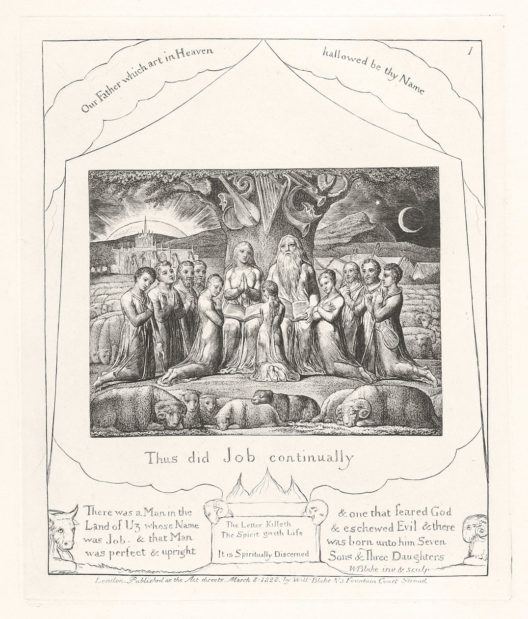 Thus Did Job Continually, 1825 by William Blake
