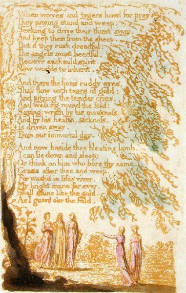 When Wolves and Tygers Howl..., plate 17 from Songs of Innocence, 1789 by William Blake
