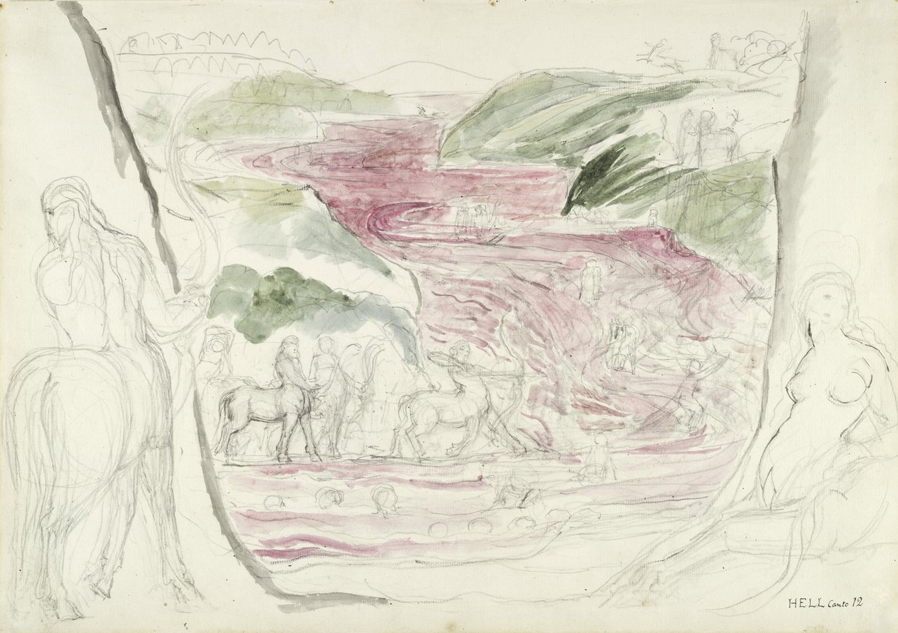 Illustration to the Divine Comedy by Dante Alighieri, 1824-27 by William Blake
