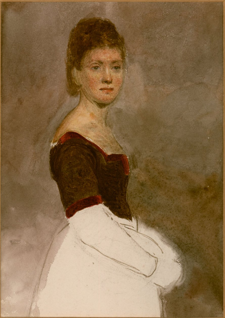 Study of a young woman holding a book by William Morris