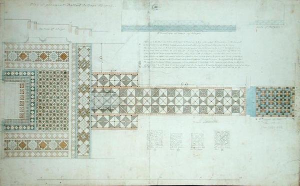 Design for a Pavement, Balliol College Chapel, Oxford by William Butterfield