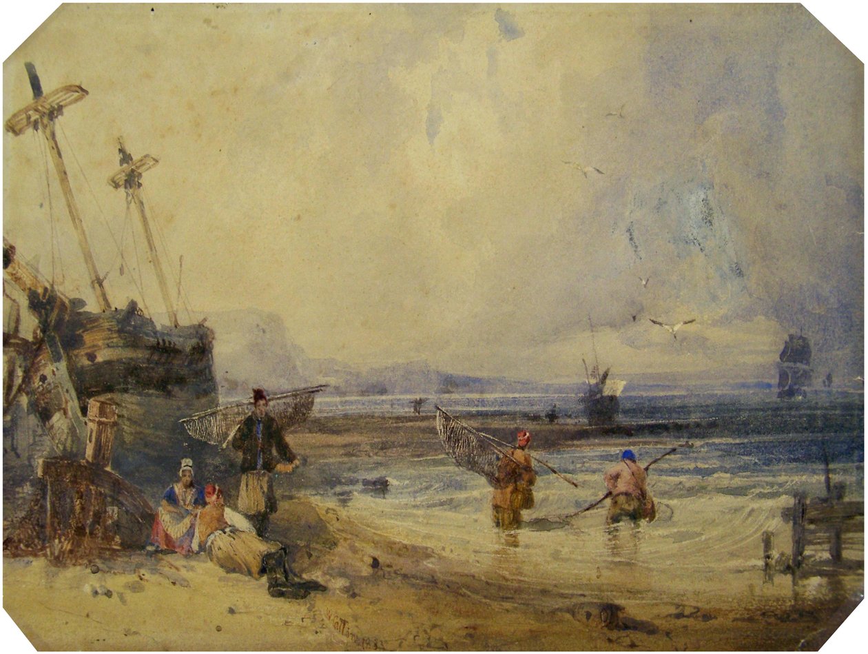 Seascape with Five Figures by William Callow