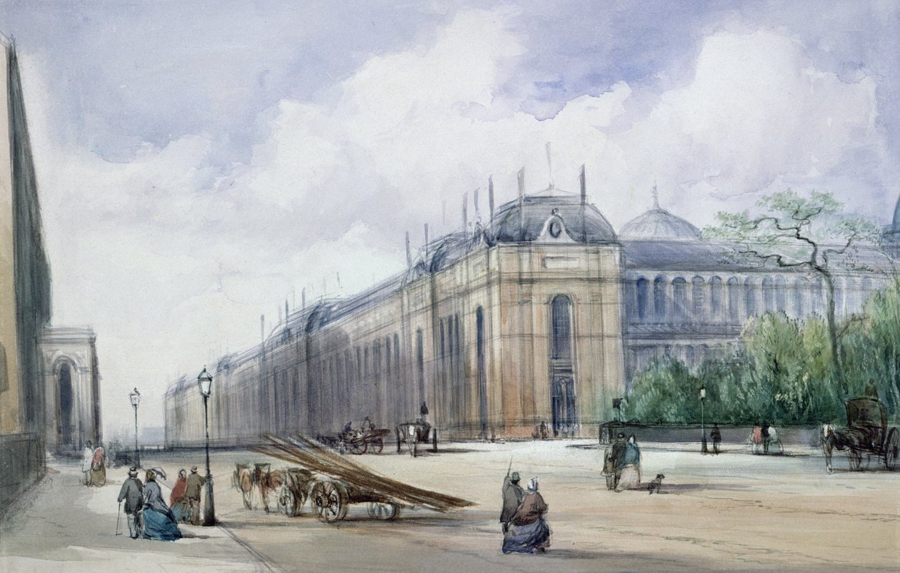 South-east Aspect of the 1862 Exhibition Building, looking along Cromwell Road by William Callow