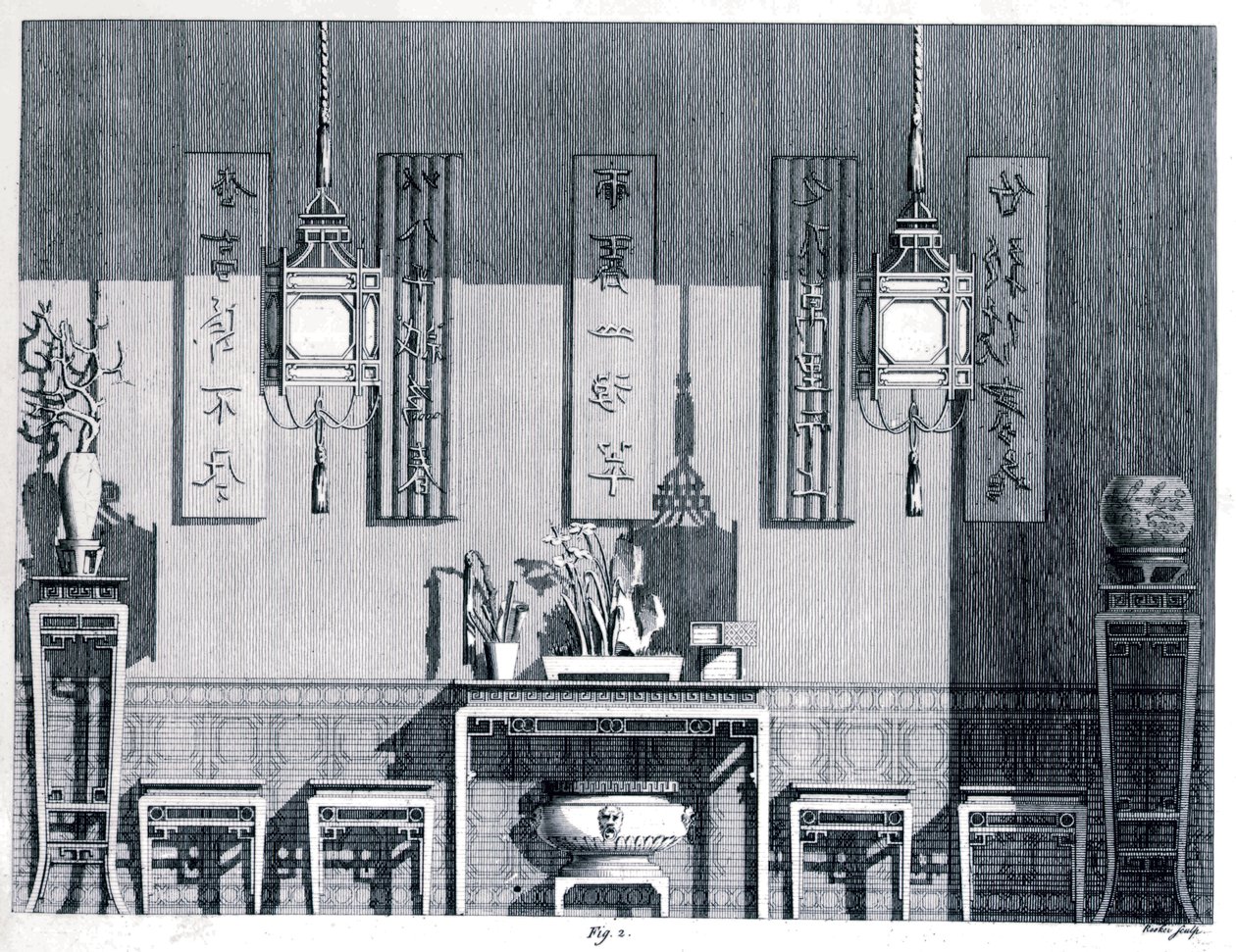 Interior, Chambers, Sir William (1723-96) from Designs of Chinese Buildings, 1759 by William Chambers
