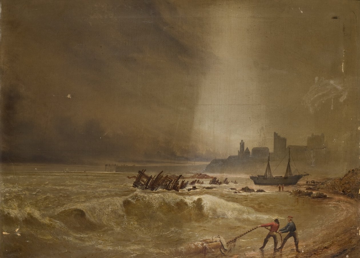 Seascape off Tynemouth by William Connell