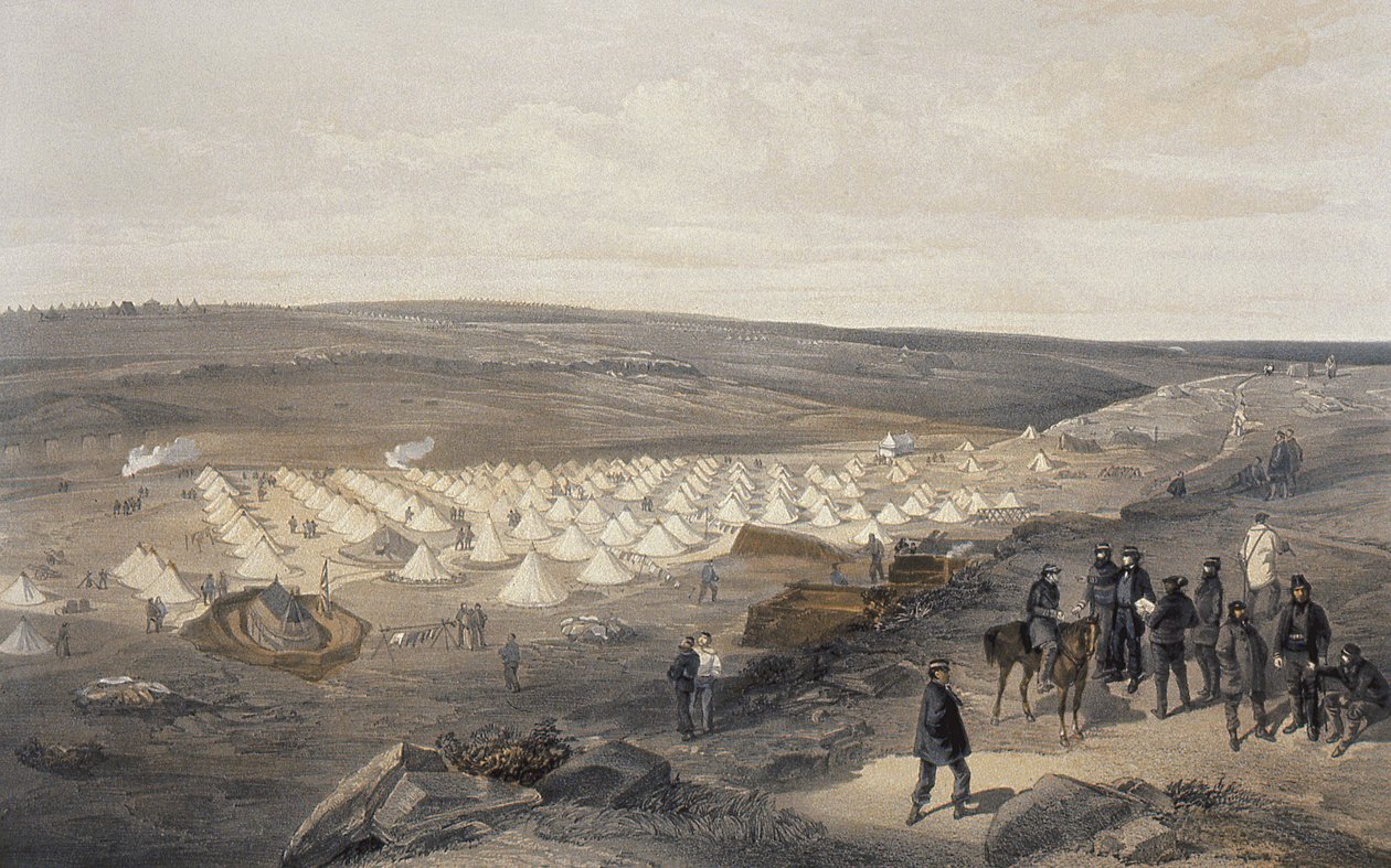 Camp of the Naval Brigade Before Sebastopol, 1855 by William Crimea Simpson
