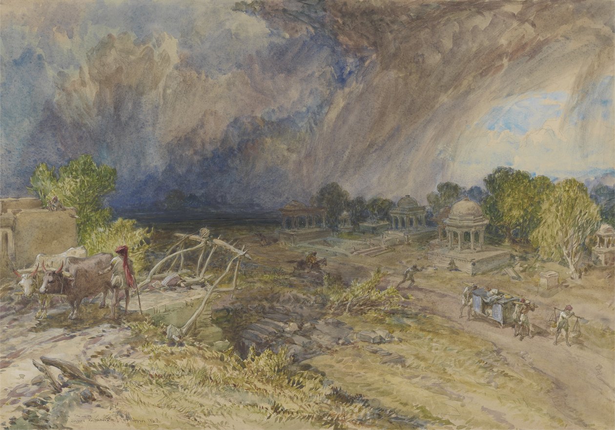 Dust Storm Coming on, near Jaipur Rajputana by William Crimea Simpson