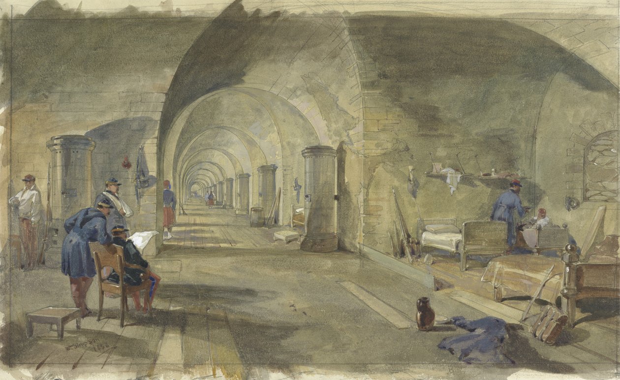 Interior of Fort Nicholas, Sebastopol, Crimea by William Crimea Simpson