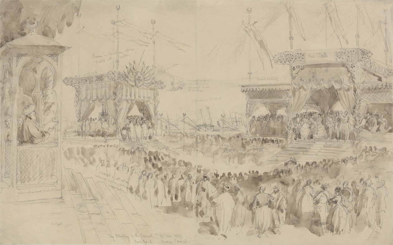 The Blessing of the Suez Canal, 1869 by William Crimea Simpson